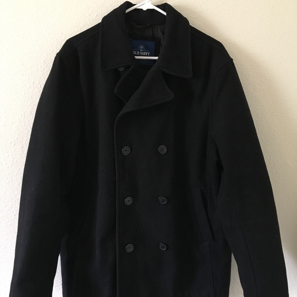 Old Navy Men's Black Wool Peacoat
